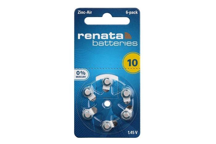 Renata ZincAir Hearing aid battery ZA10 PR70, 1,45V