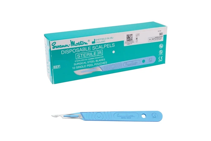 Swann Morton Sterile disposable scalpels with handle no.15C (0521)