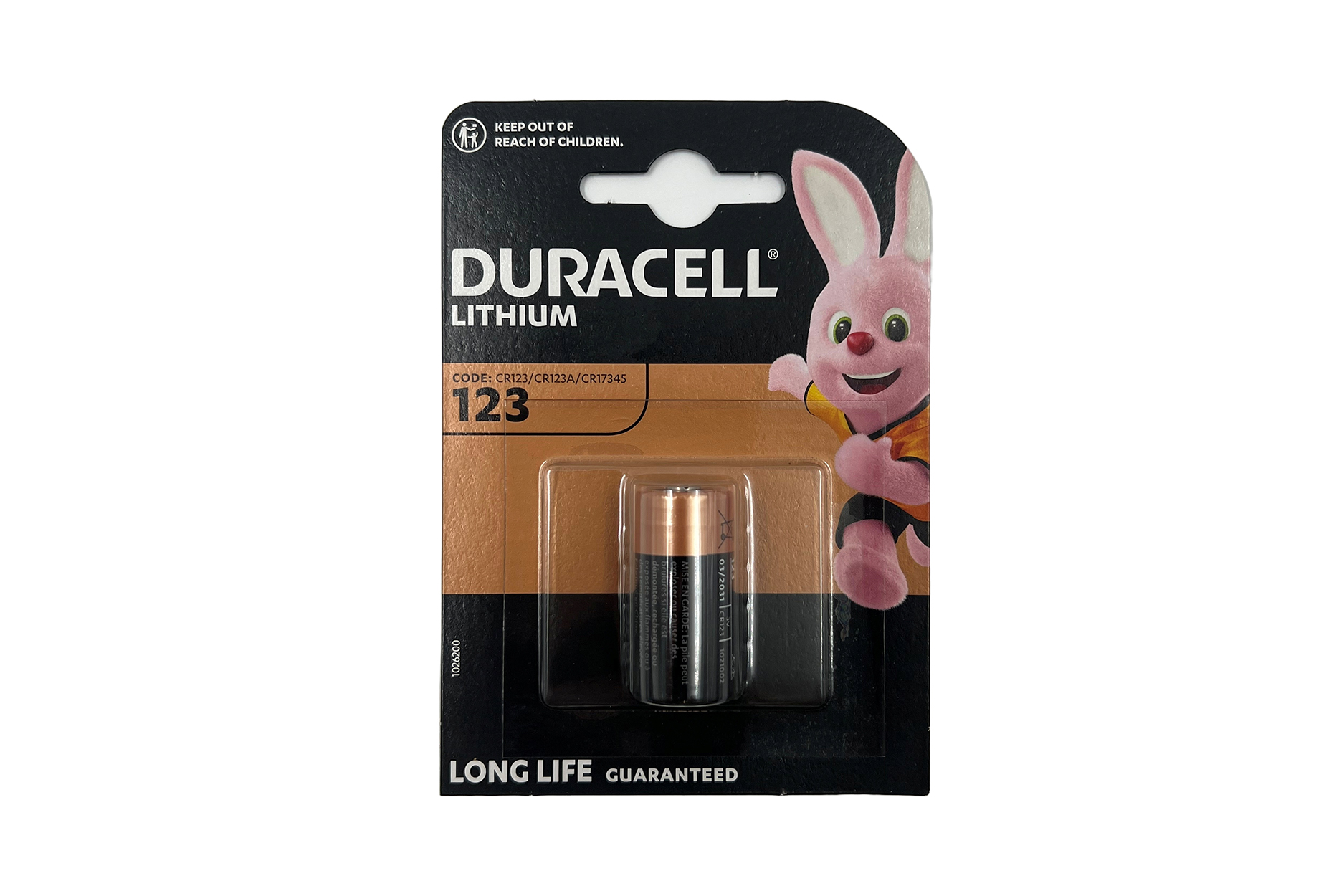 Duracell Lithium battery CR123A 3V