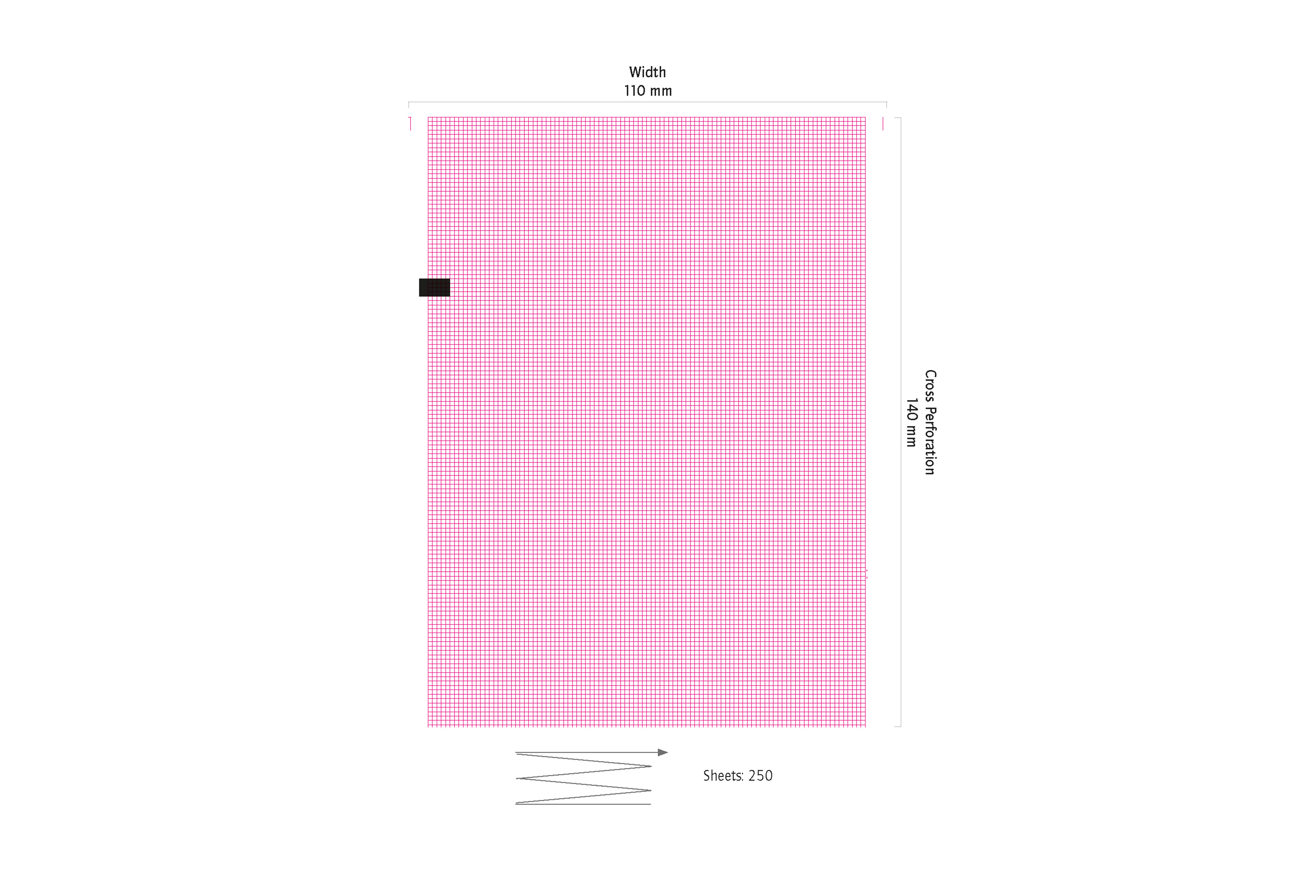 ECG papier vel voor Mortara ELI-150, 9100-028-50