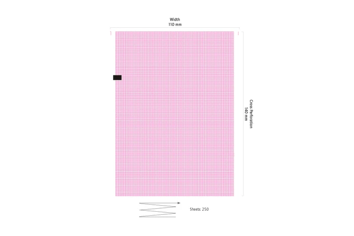 ECG papier vel voor Mortara ELI-150, 9100-028-50