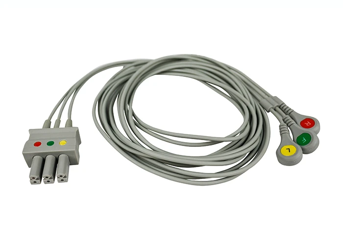 Dräger compatible ECG patient cable 3-leads, monolead 1,5m (Reusable)