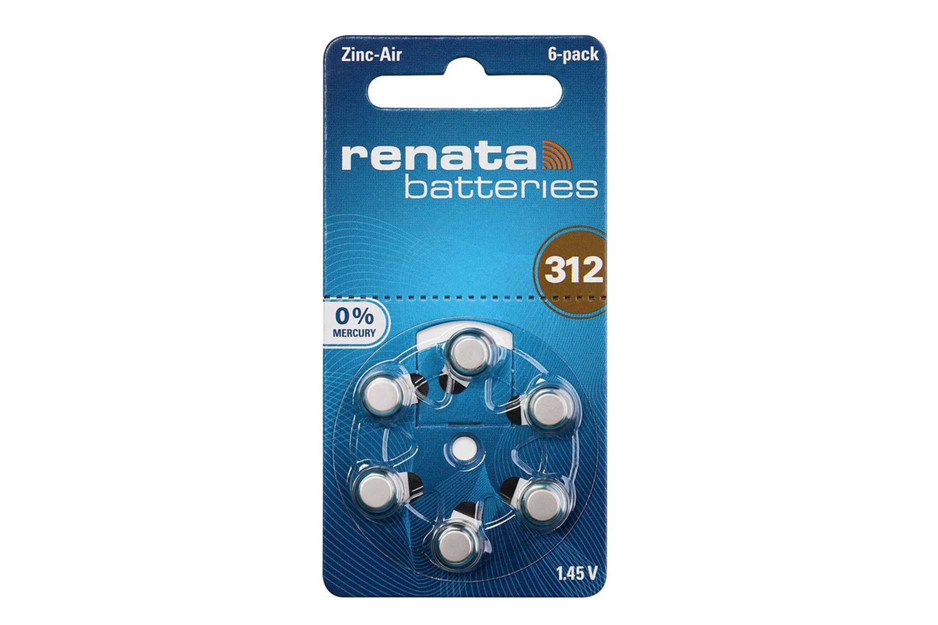 Renata ZincAir Hearing aid battery ZA312 PR41, 1,45V