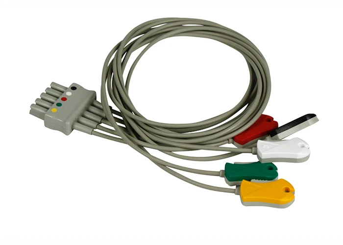 Dräger compatible ECG patient cable 5-leads with grabber 0,9m (Reusable)