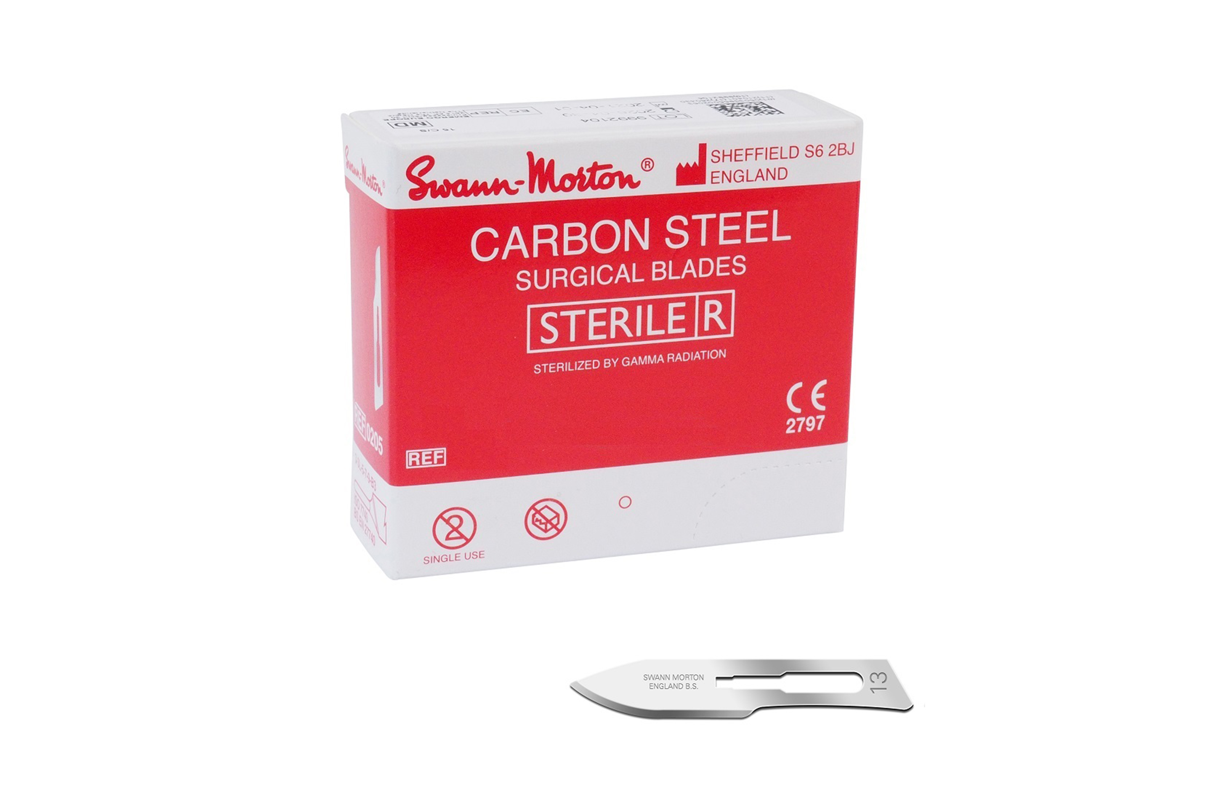Swann Morton Sterile Carbon chirurgisch scalpelmes nr. 13 (0239)