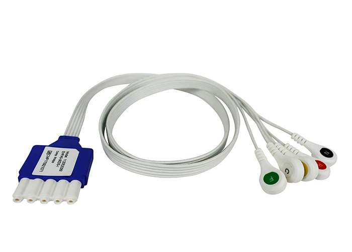 Philips compatible ECG patient cable 5-lead with press studs 0.9m (Disposable )