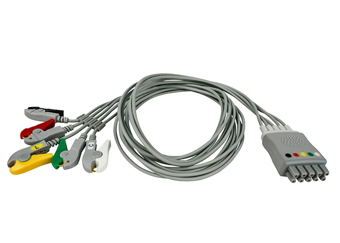 GE Marquette compatible ECG patient cable 3-leads with grabber 0.9m (Reusable)