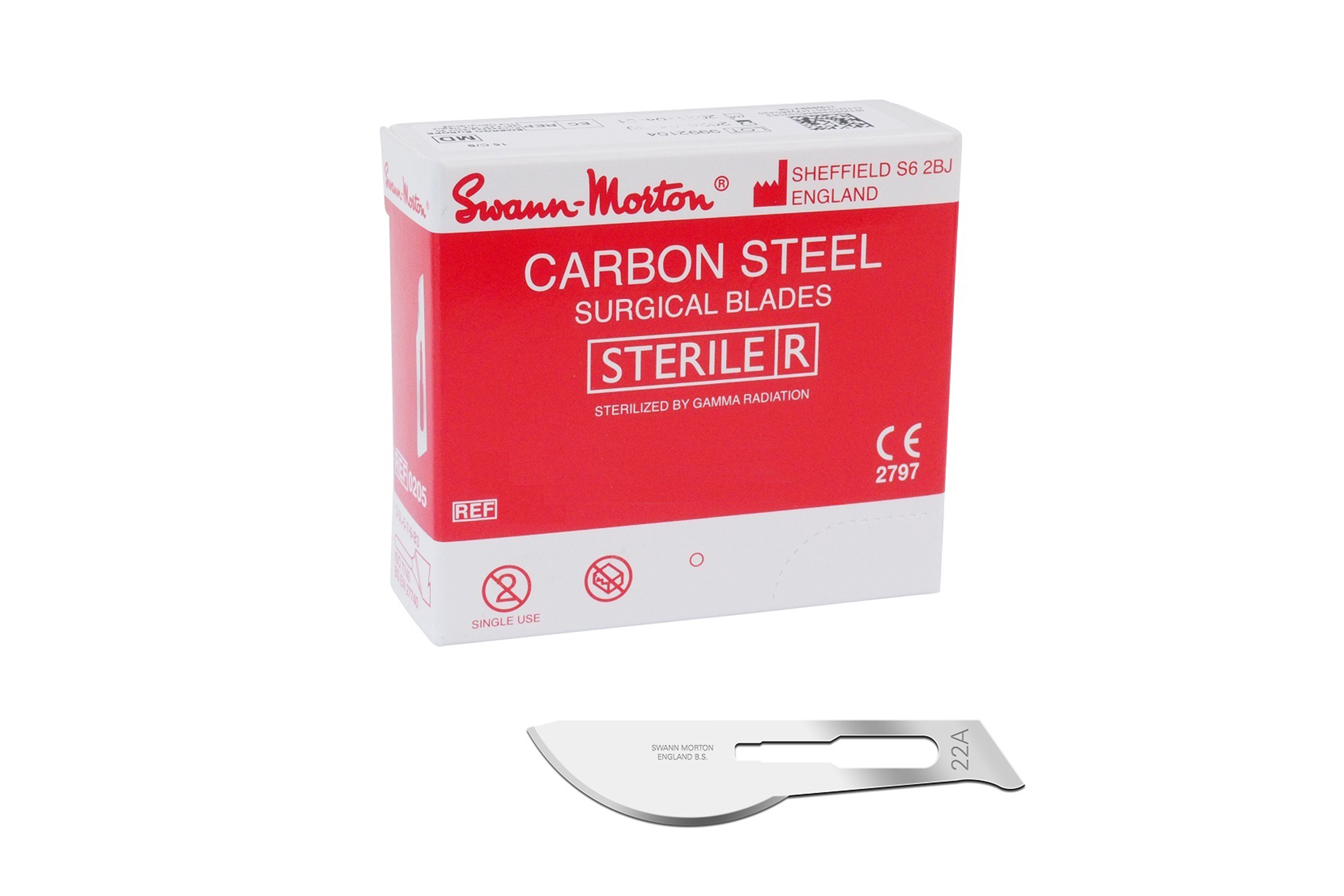 Swann Morton Sterile Carbon chirurgisch scalpelmes nr. 22A (0209)