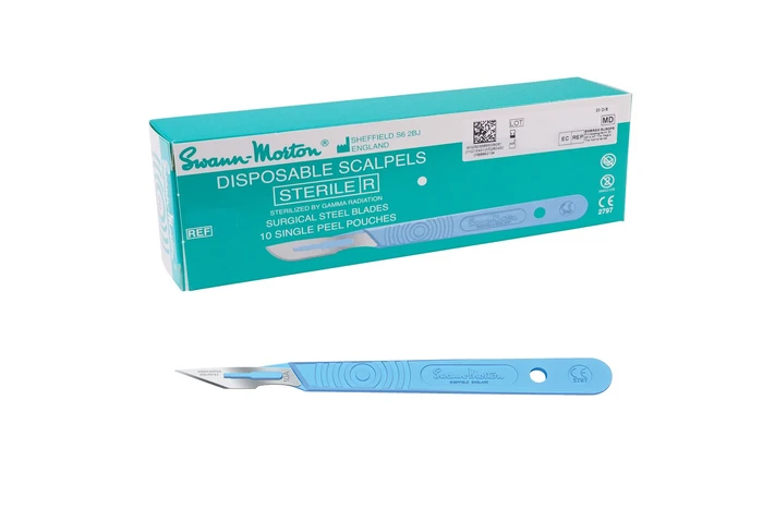 Swann Morton Sterile disposable scalpels with handle no.10A (0502)