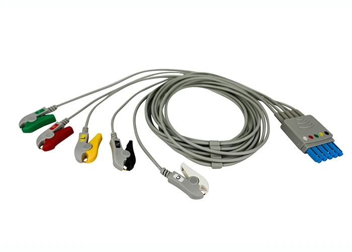Philips compatible ECG patient cable 5-leads with grabber 0,9m (Reusable)