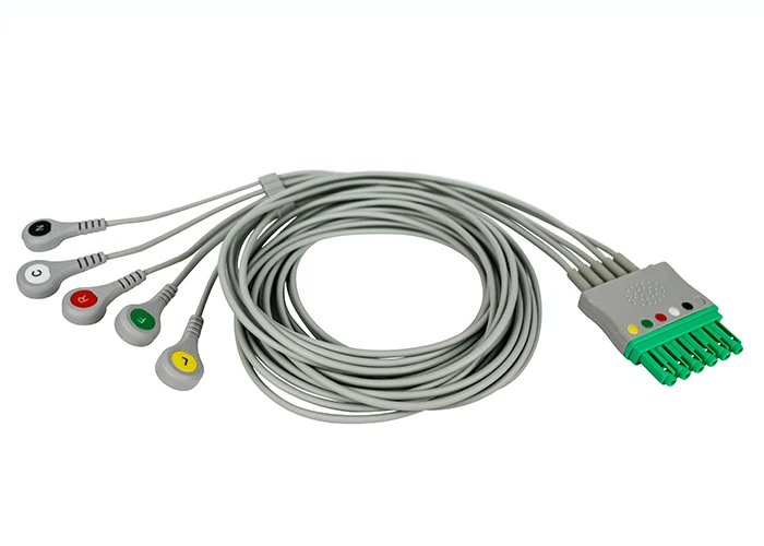  Dräger Multimed compatible ECG patient cable 5leads, monolead, single pin 1,5m (Reusable)