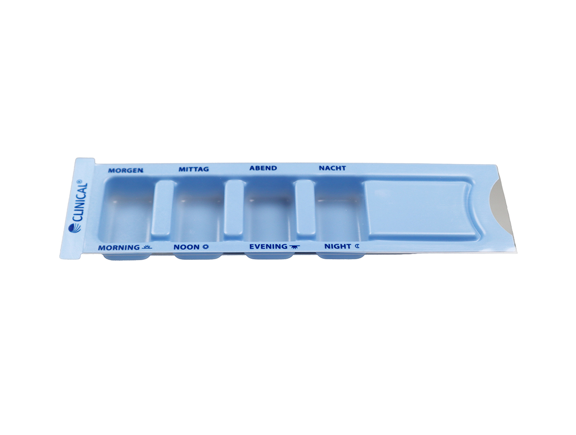Clinical disposable medicatie dispenser blauw (250 stuks)