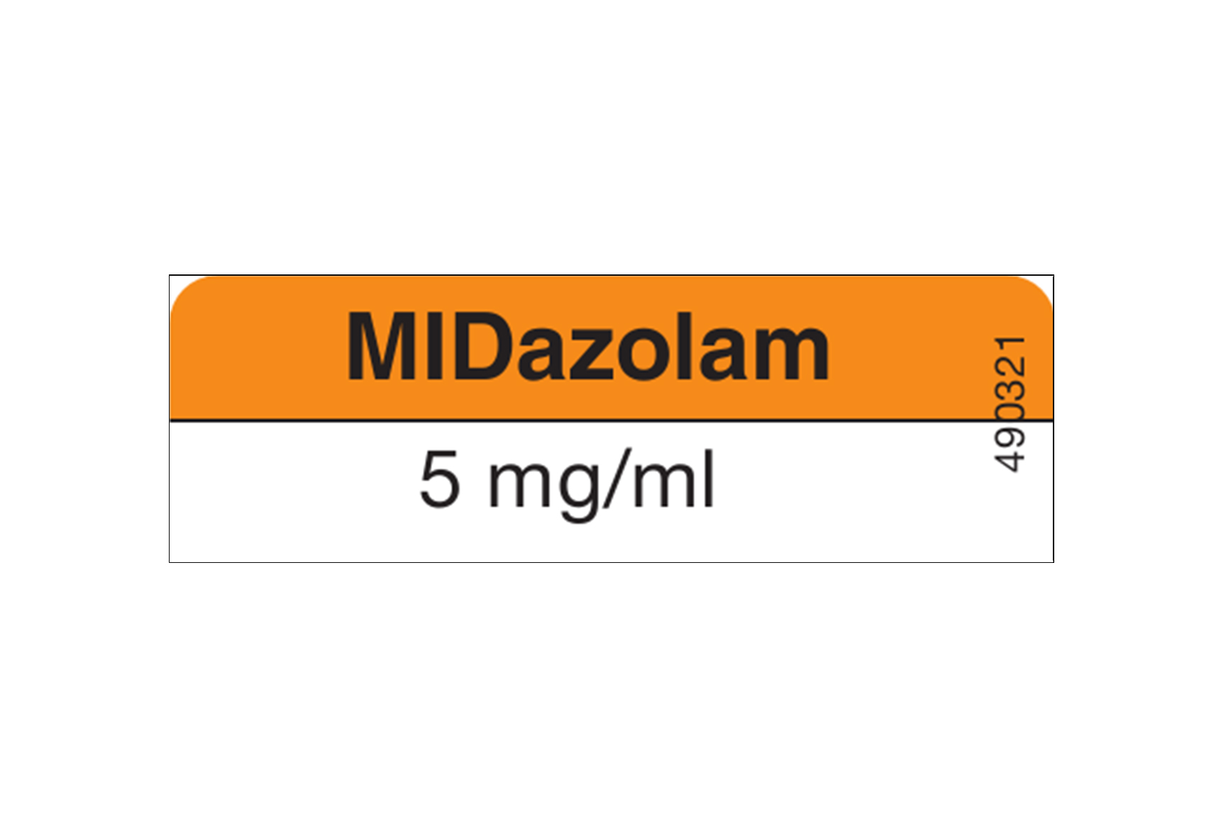 Medicijnetiket MIDazolam 5mg/ml - 13x40mm (Rol 800 stuks)
