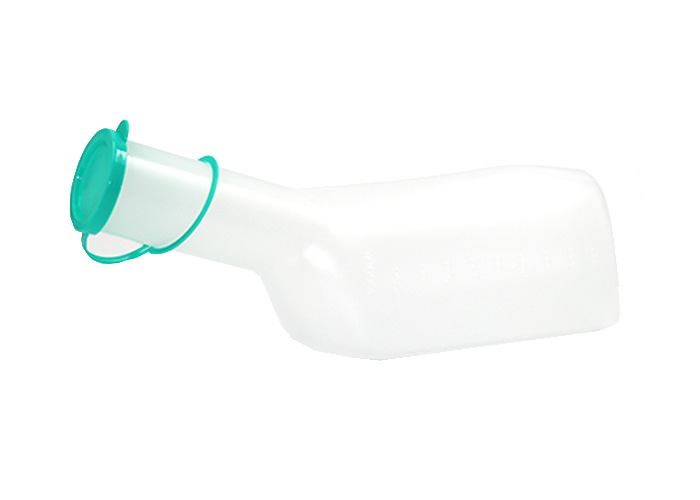 Male urinal with cap