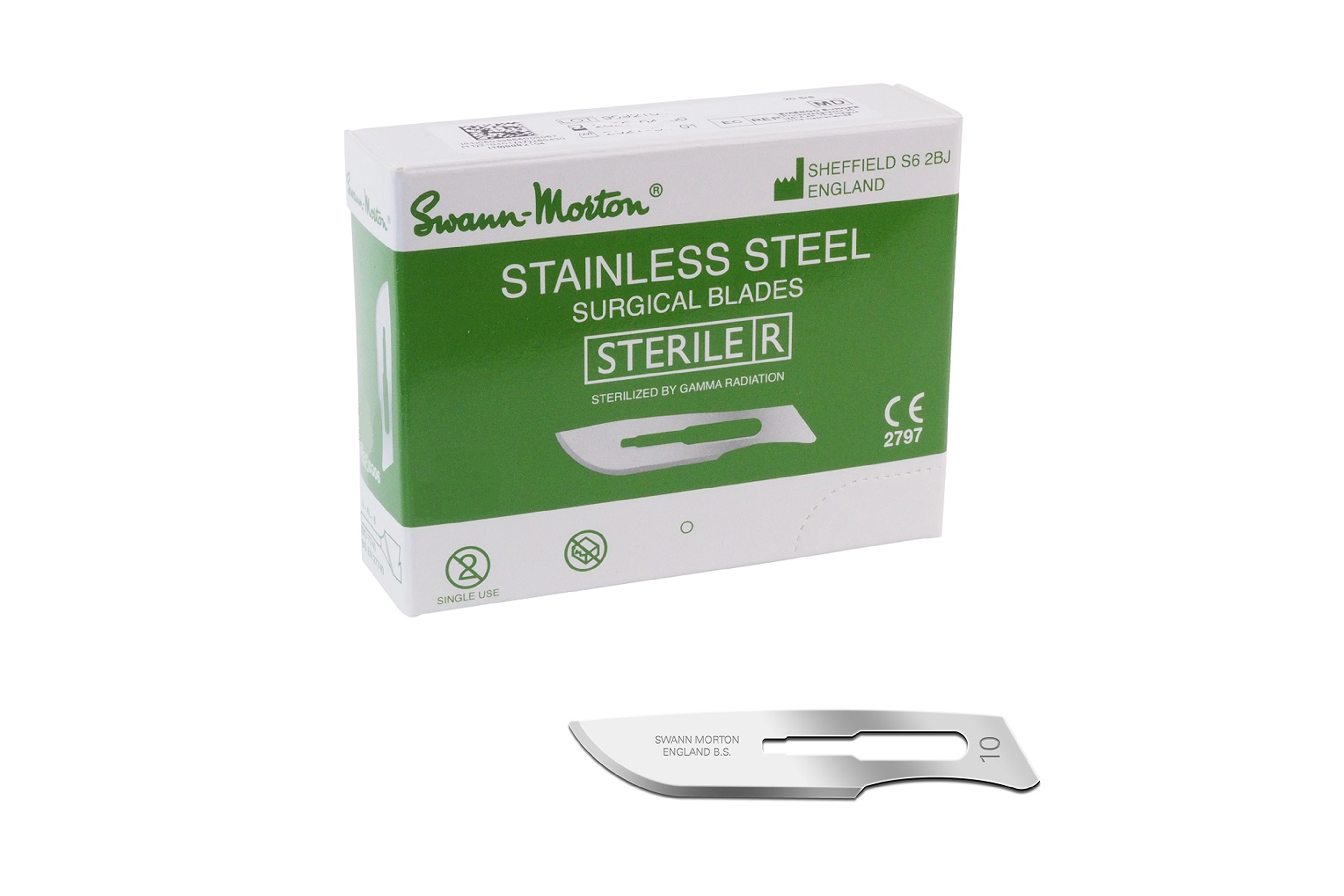 Swann Morton Sterile RVS chirurgische mesjes nr. 10 (0301)