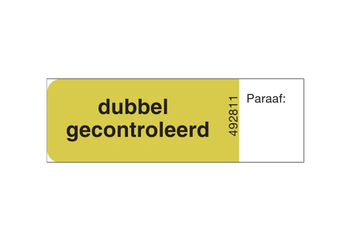 Medicijnetiket 'dubbel gecontroleerd' - 13x40mm (Rol 800 stuks)