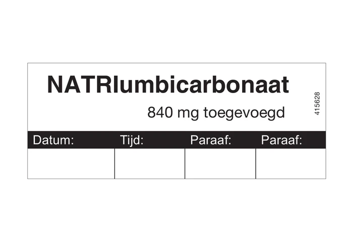 Medicijnetiket NATRIumbicarbonaat - 32x82mm (Rol 500 stuks)