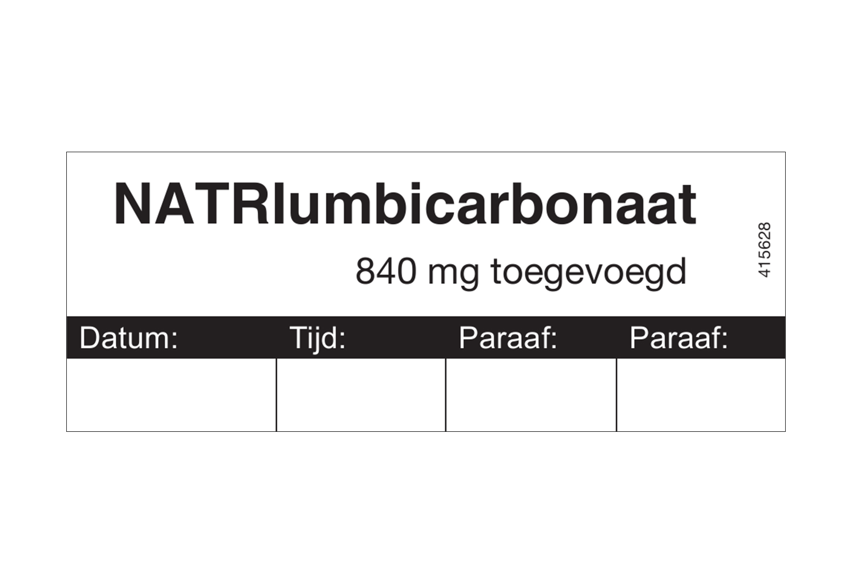 Sodium bicarbonate medication label 32x82 mm (roll of 500 labels)