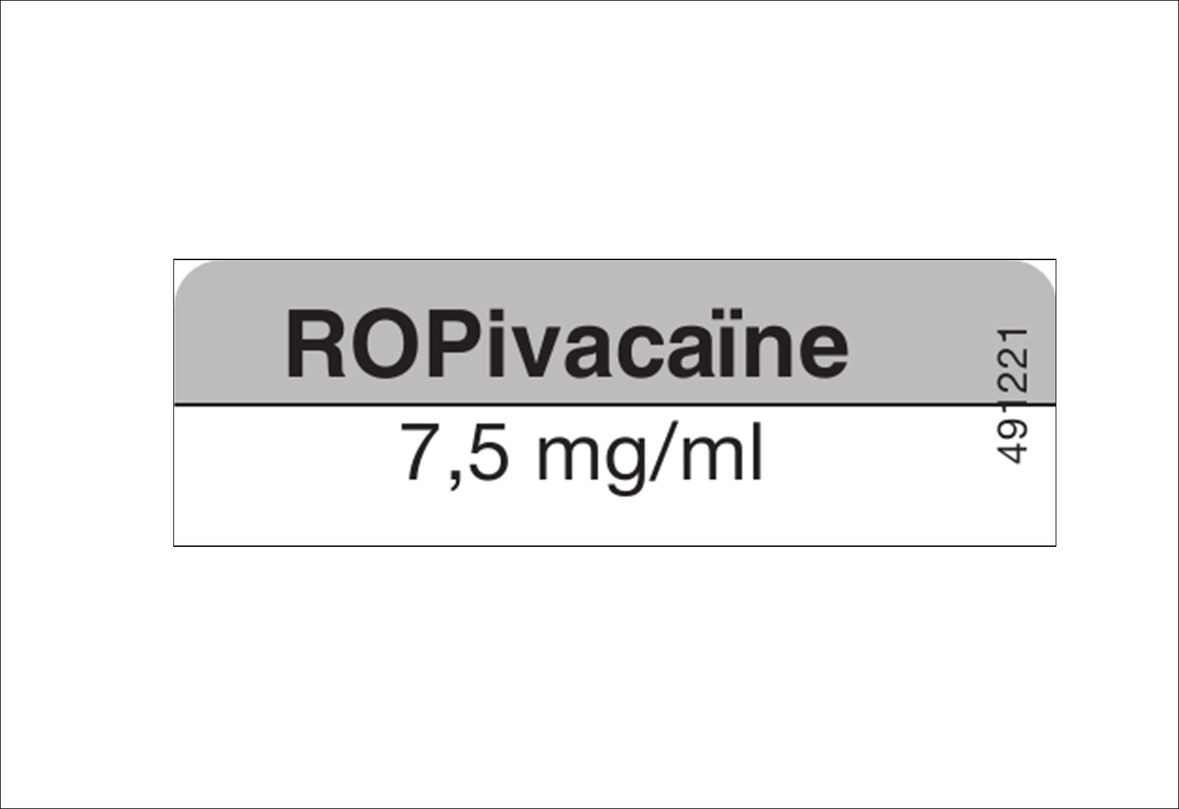 Medicijnetiket ROPivacaïne 7,5mg/ml - 13x40mm (Rol 800 stuks)