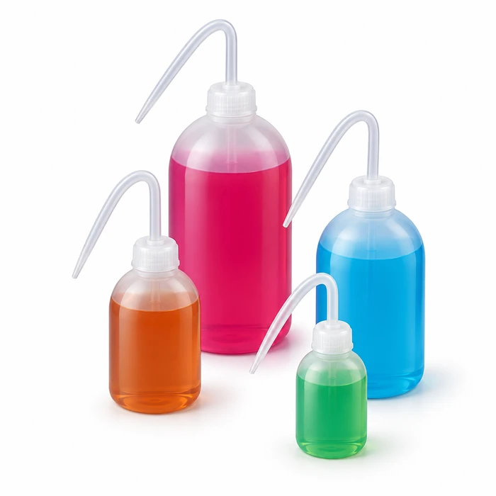 Swan neck wash bottle