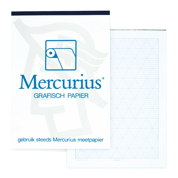 Mercurius Isometrisch papier A3 blauw (blok 50 vel)