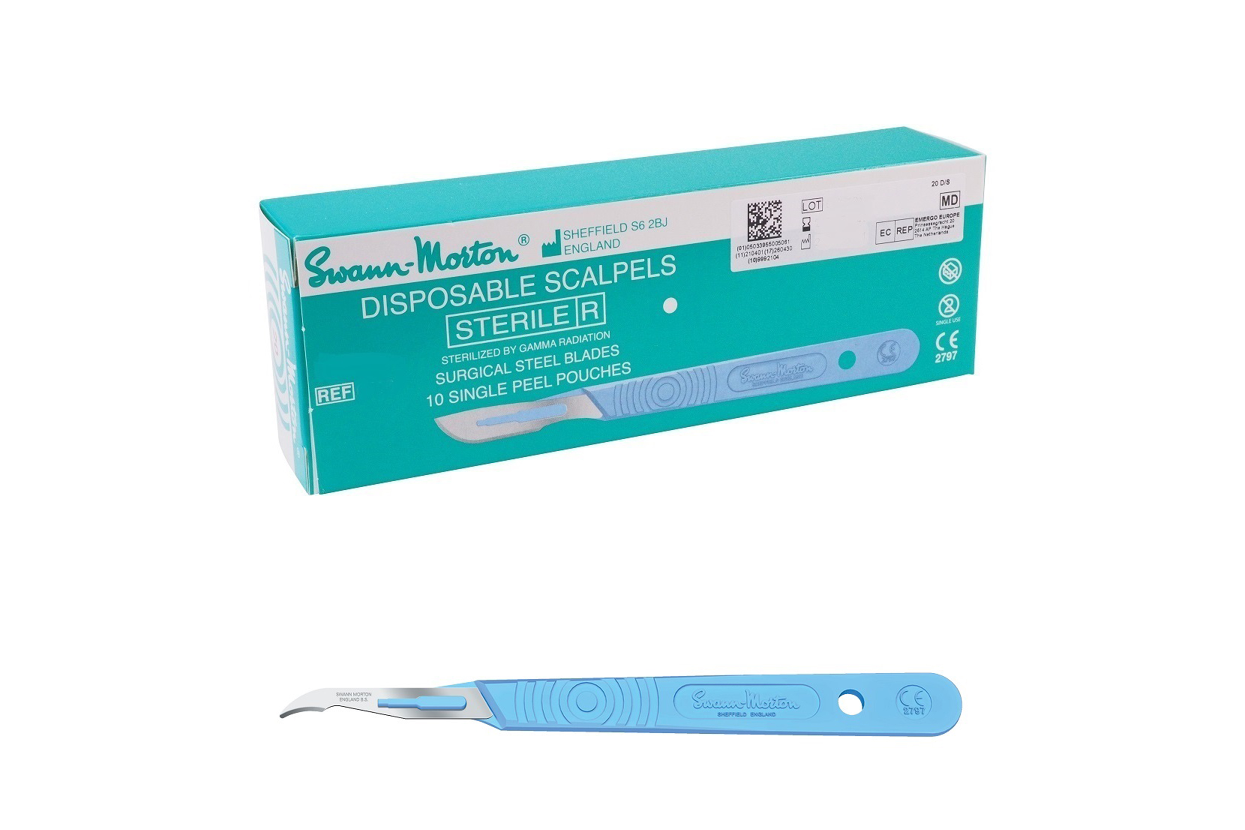 Swann Morton Sterile disposable stitch cutter compleet met heft (0526)