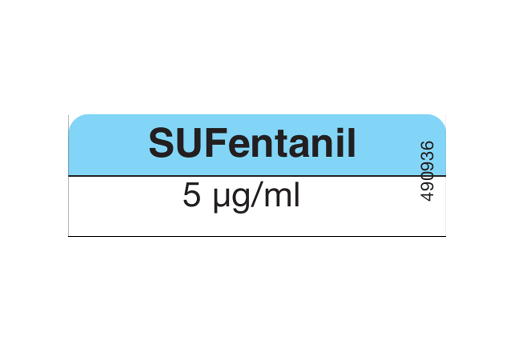 Medicijnetiket SUFentanil 5ug/ml - 13x40mm (Rol 800 stuks)