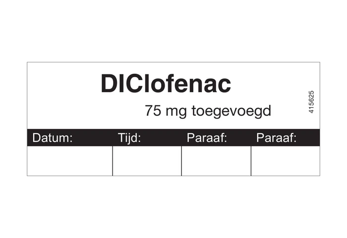 Diclofenac medication label 32x82 mm (roll of 500 labels)