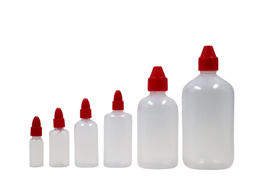 Dropper bottles with red cap