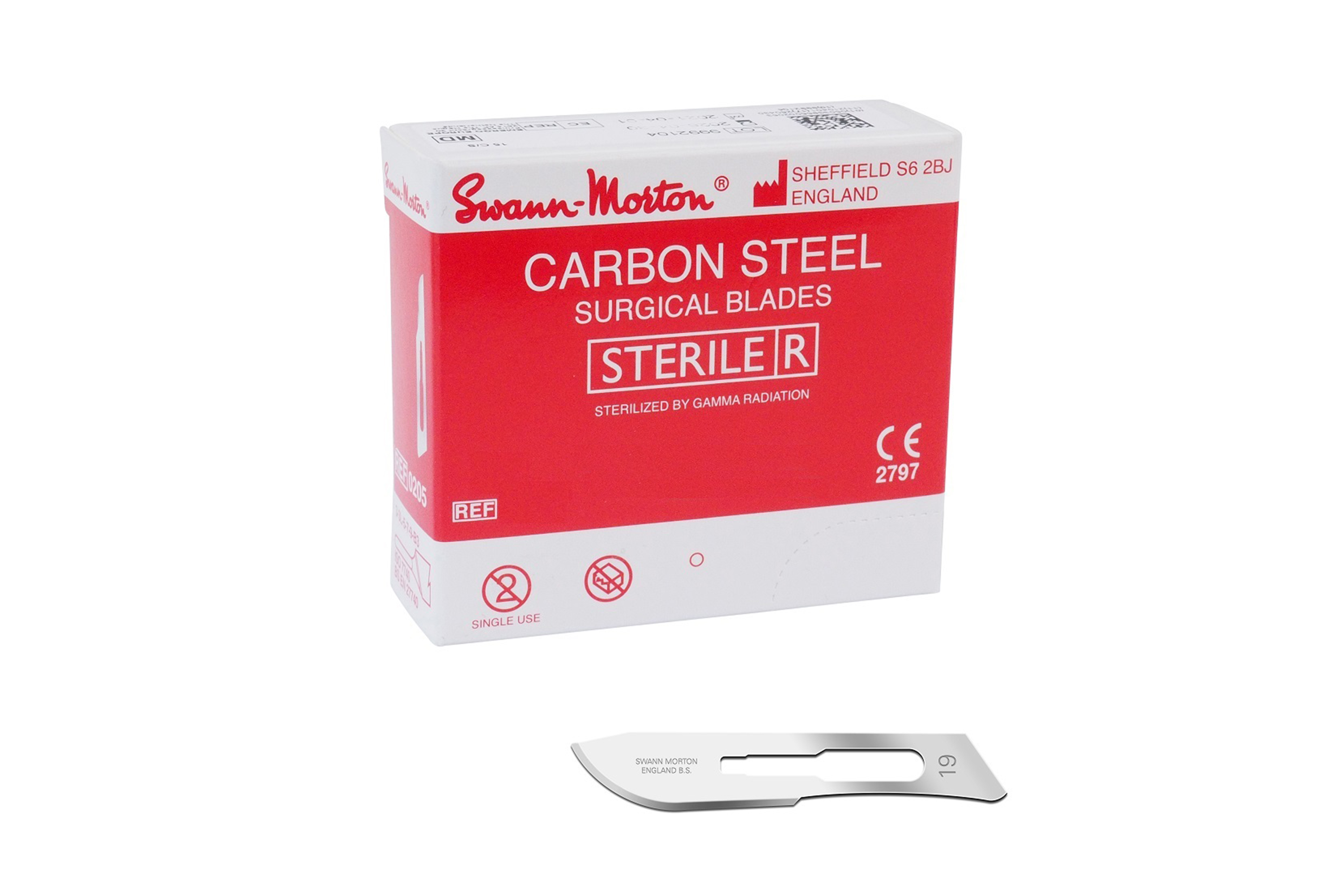 Swann Morton Sterile Carbon chirurgisch scalpelmes nr. 19 (0224)