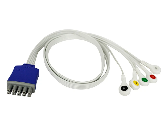 GE compatible ECG patient cable 5-lead with press studs 0.9m (Disposable )