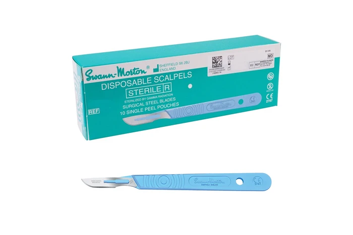 Swann Morton Sterile disposable scalpels with handle no.10 (0501)