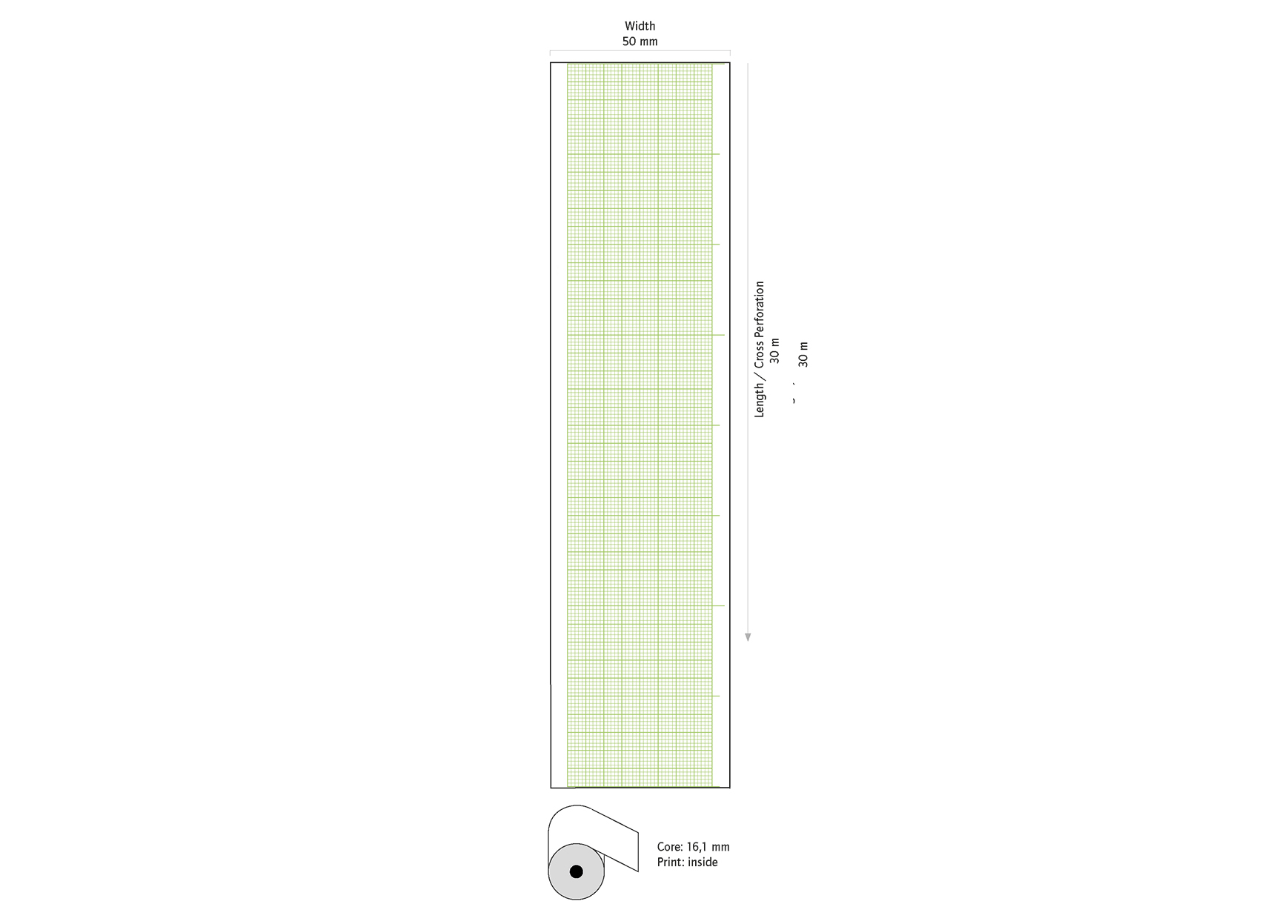 ECG papier rol voor Physio Control LifePak 6-10,20