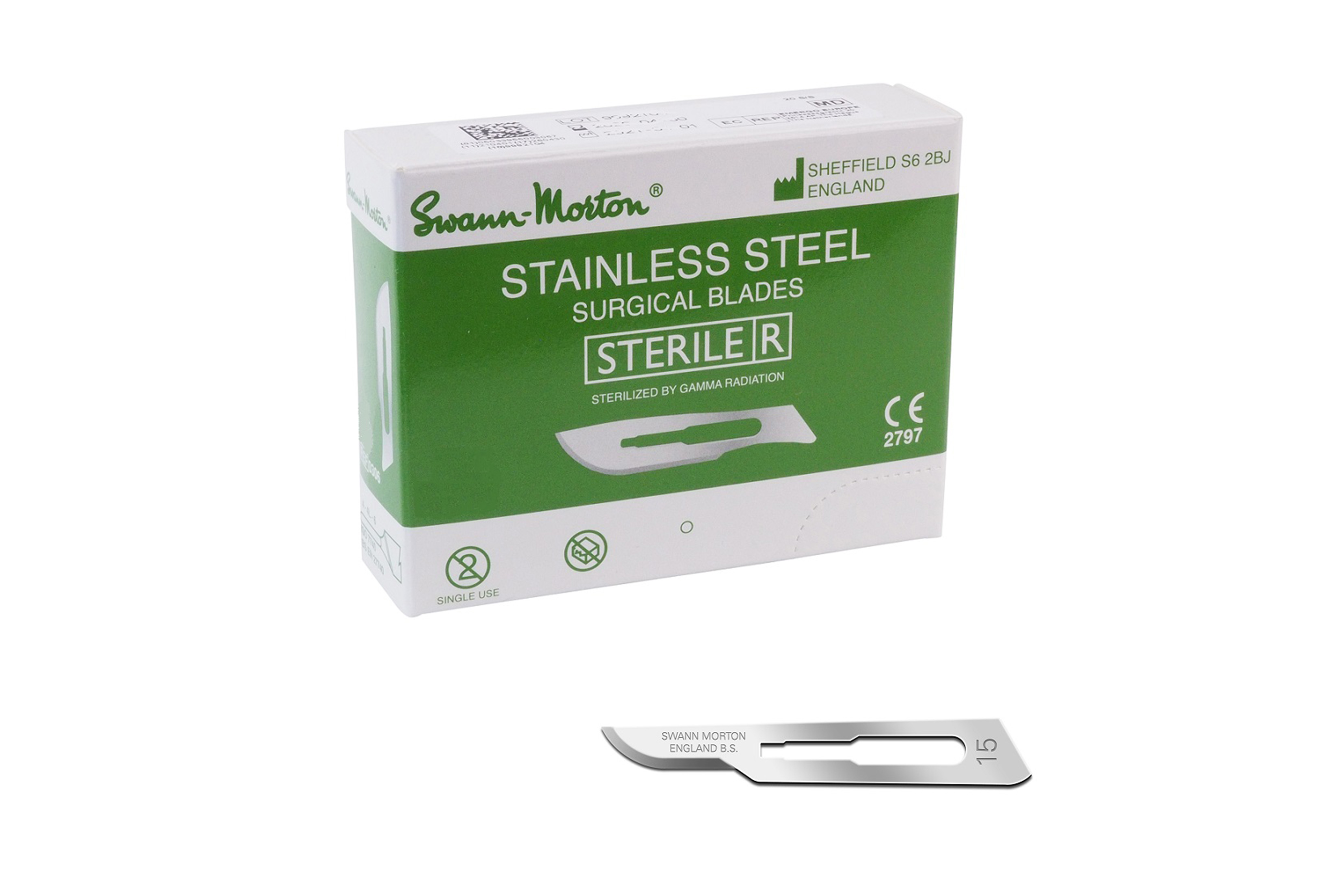 Swann Morton Sterile RVS chirurgische mesjes nr. 15 (0305)